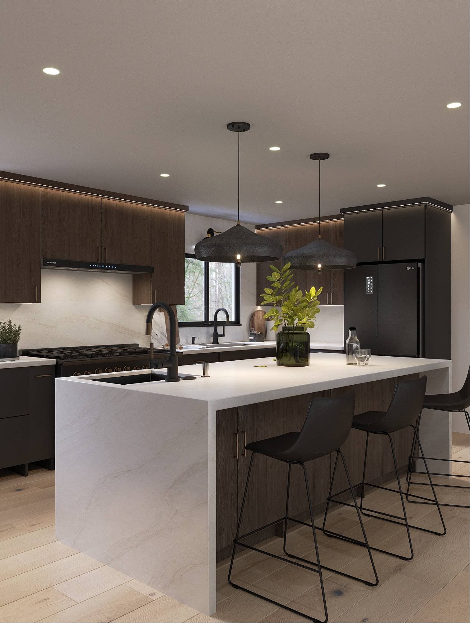 Kitchen island with bar seating