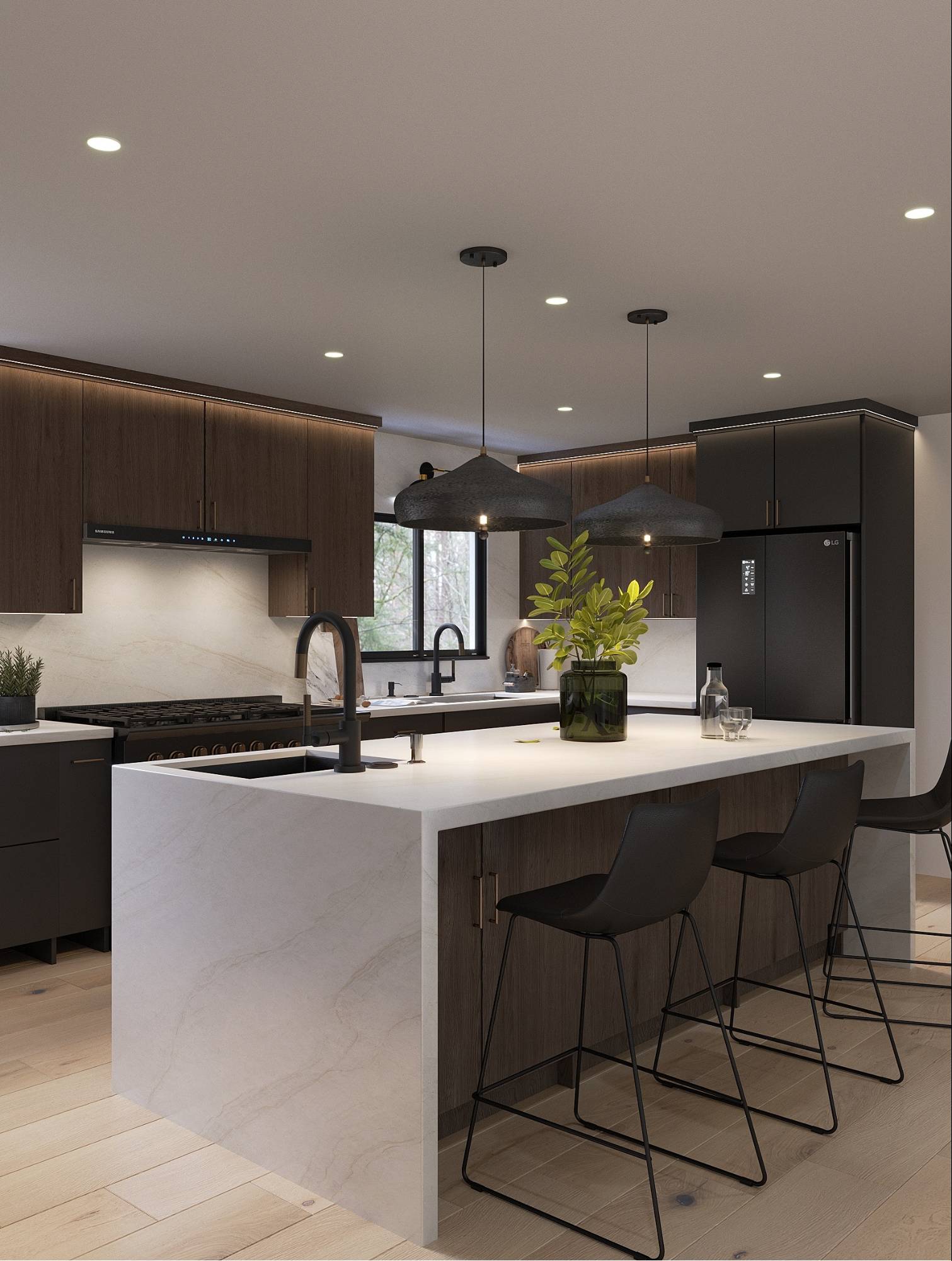 Kitchen island with bar seating
